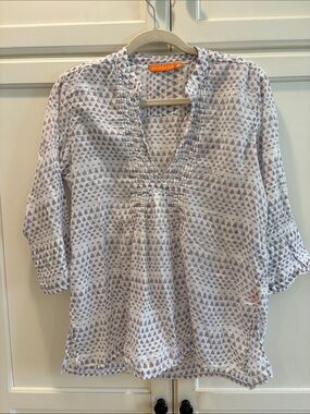 Oliphant White and Gray Triangle Print Tunic